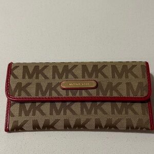 Michael Kors Tan and Red Wallet